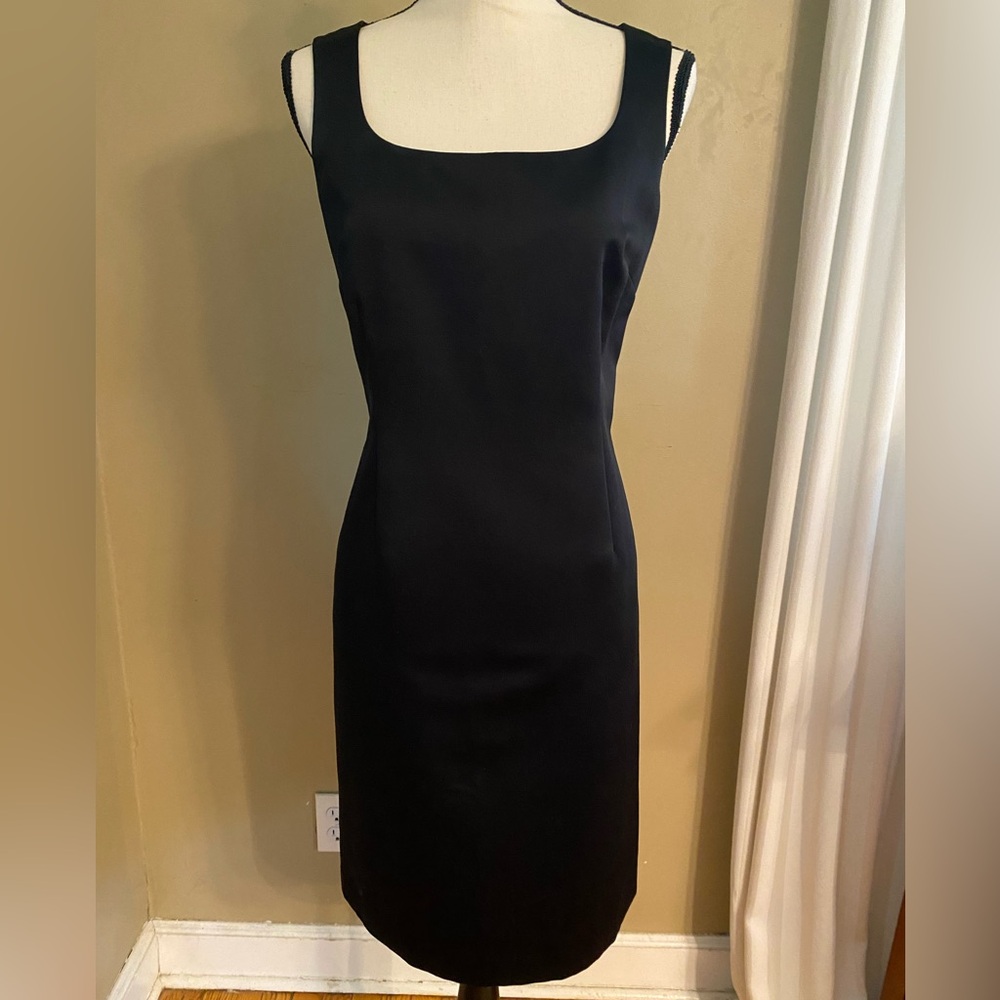 Talbots Petites Classic Black 
Sleeveless Sheath Shift Cocktail Dress - 10